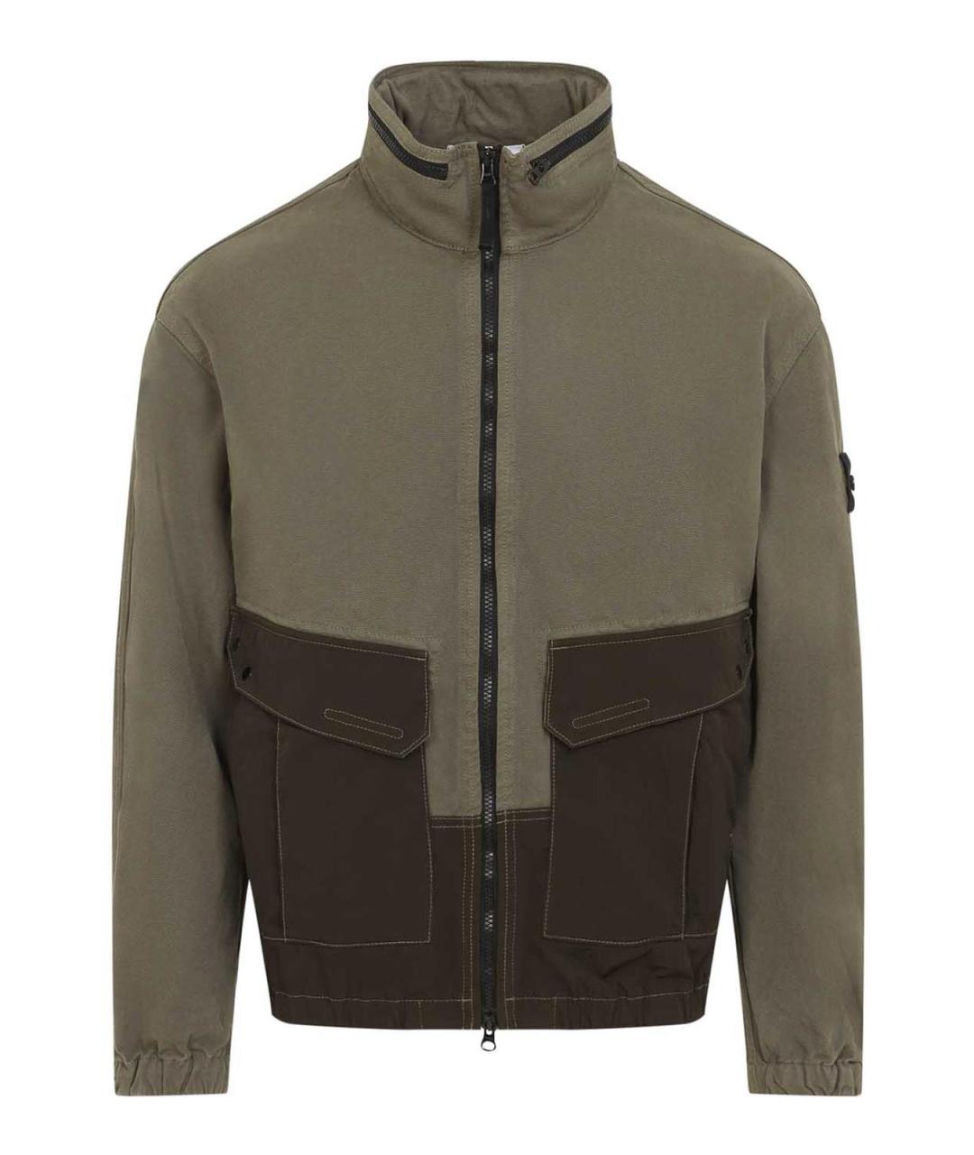 STONE ISLAND Хаки хлопковая куртка, фото 1