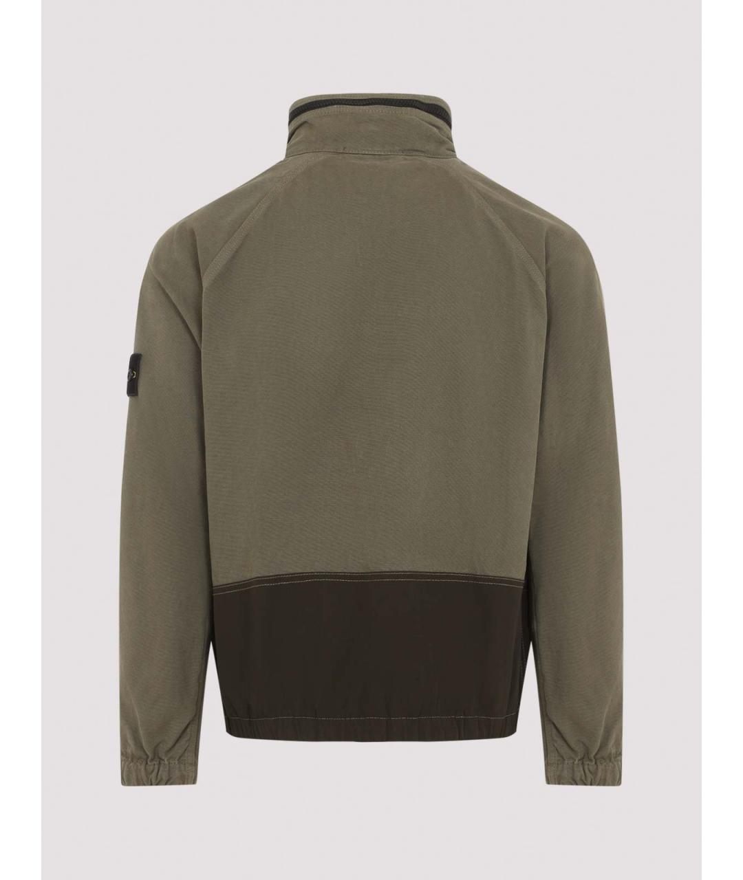 STONE ISLAND Хаки хлопковая куртка, фото 2