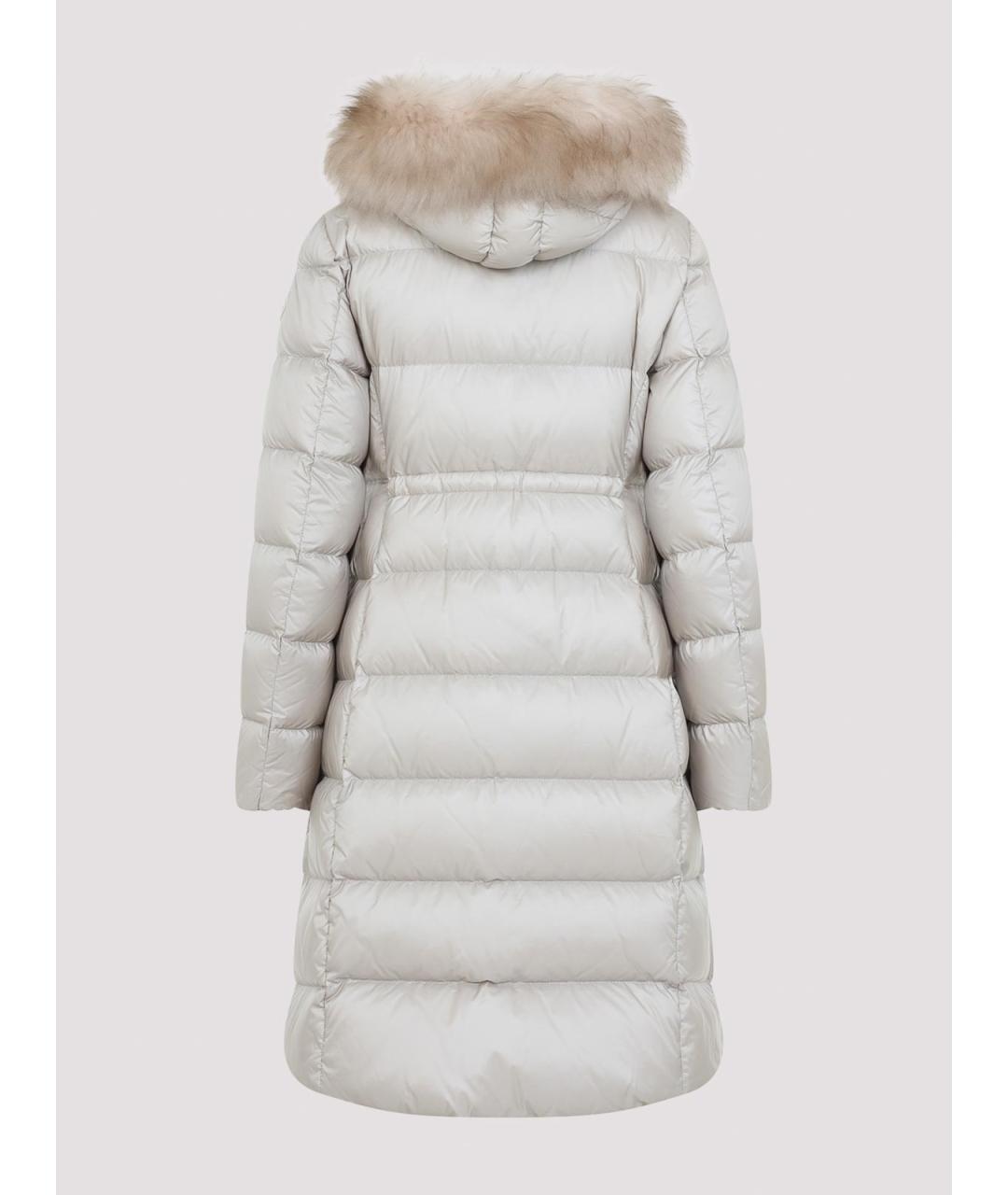 MONCLER Бежевый полиамидовый пуховик, фото 2