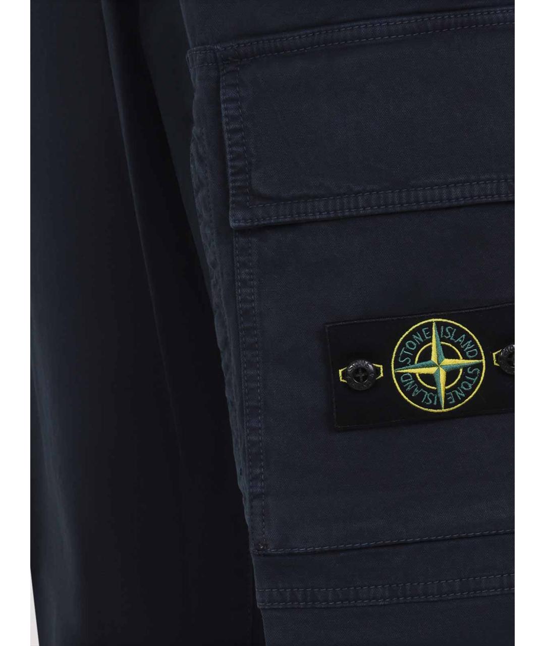 STONE ISLAND Синие хлопковые повседневные брюки, фото 3