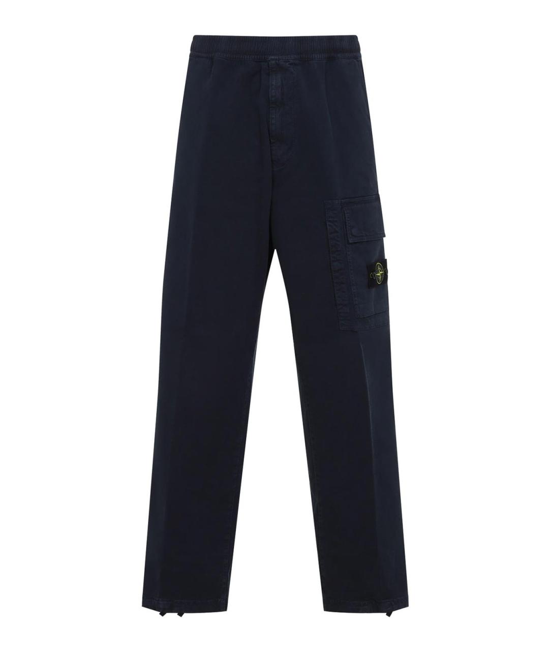 STONE ISLAND Синие хлопковые повседневные брюки, фото 1