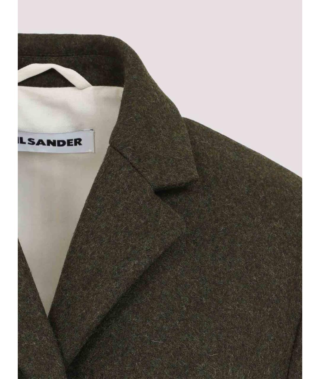 JIL SANDER Зеленое шерстяное пальто, фото 4
