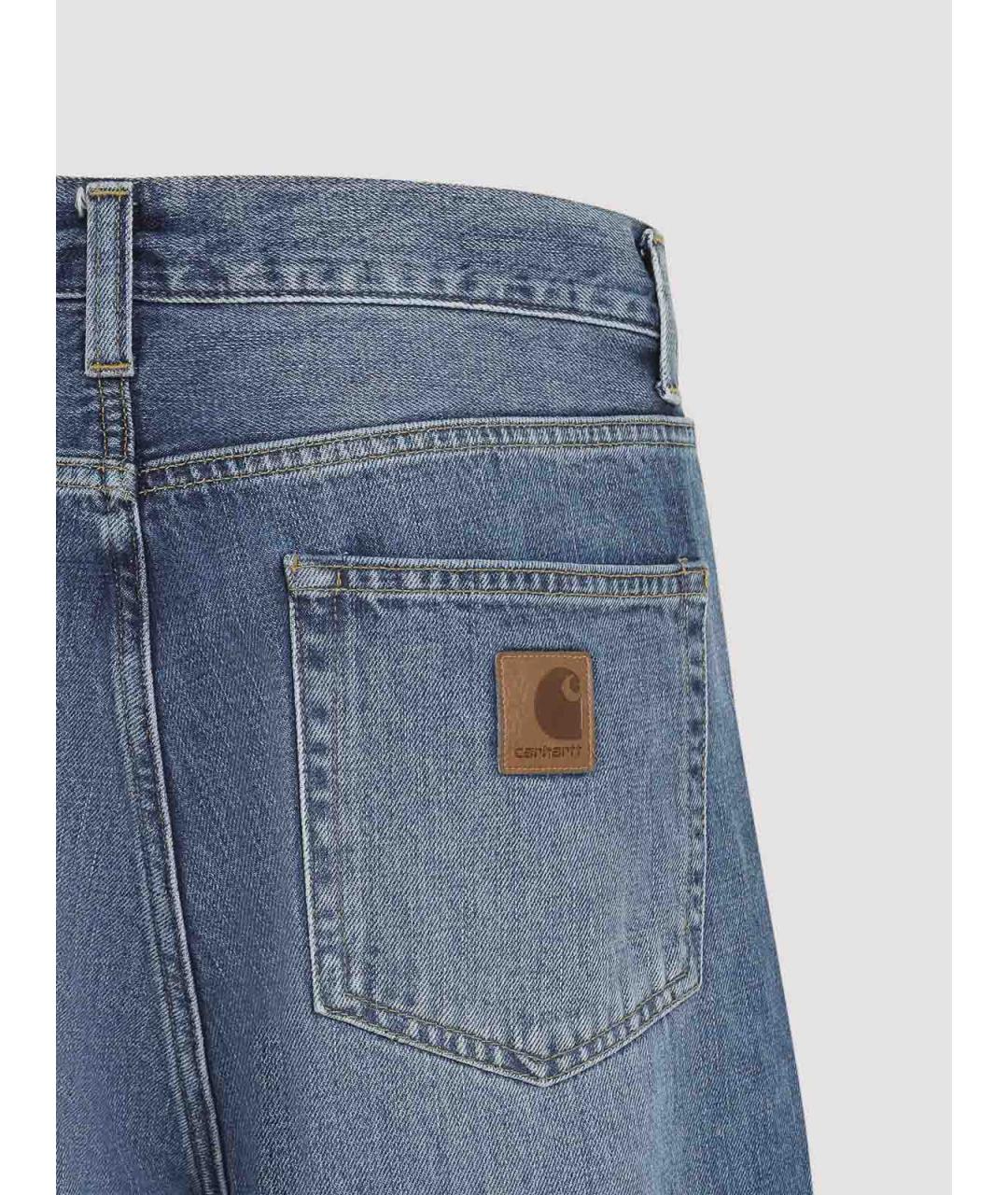 CARHARTT Синие хлопковые прямые джинсы, фото 3