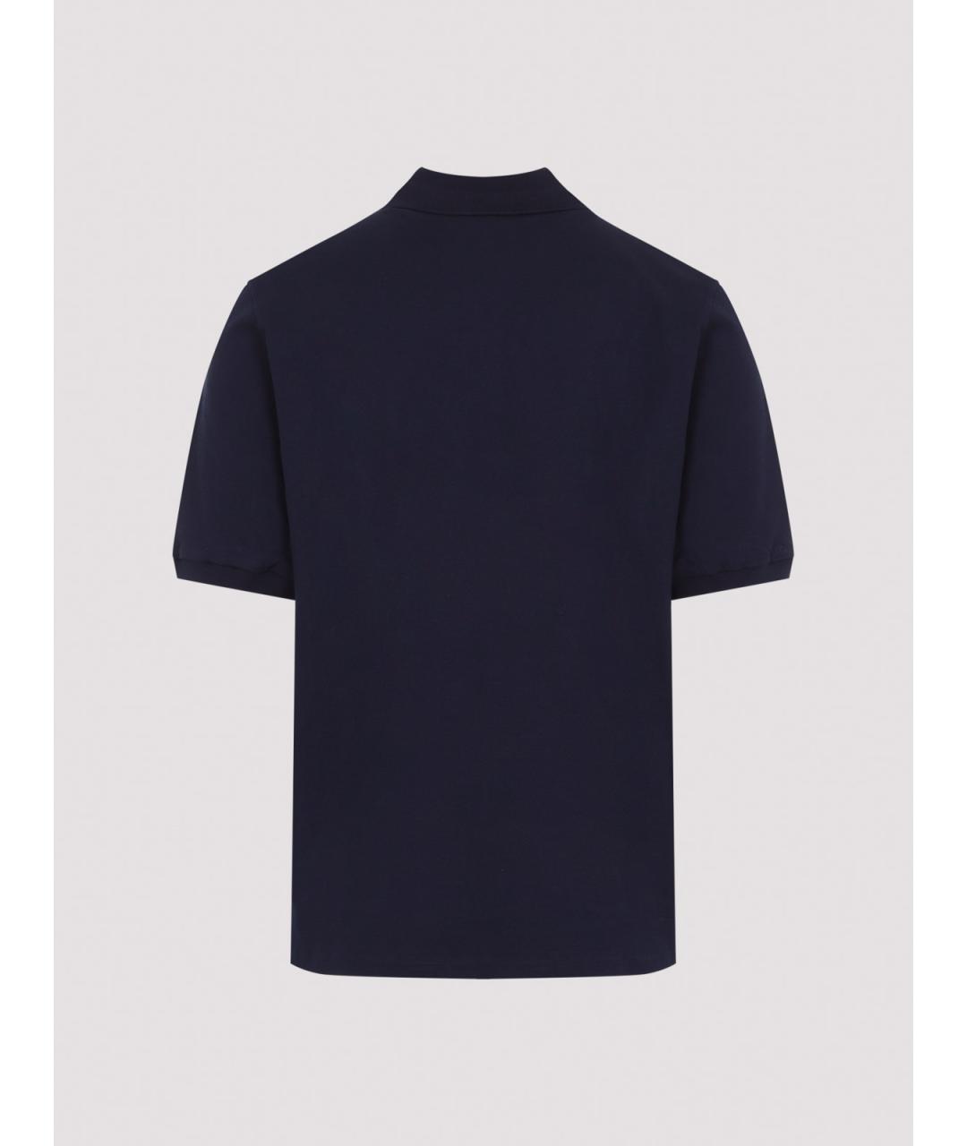 RALPH LAUREN PURPLE LABEL Синее хлопковое поло с коротким рукавом, фото 2