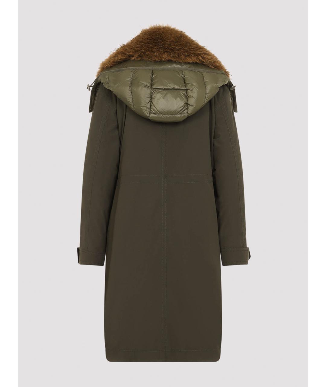 MONCLER Зеленая полиэстеровая парка, фото 2