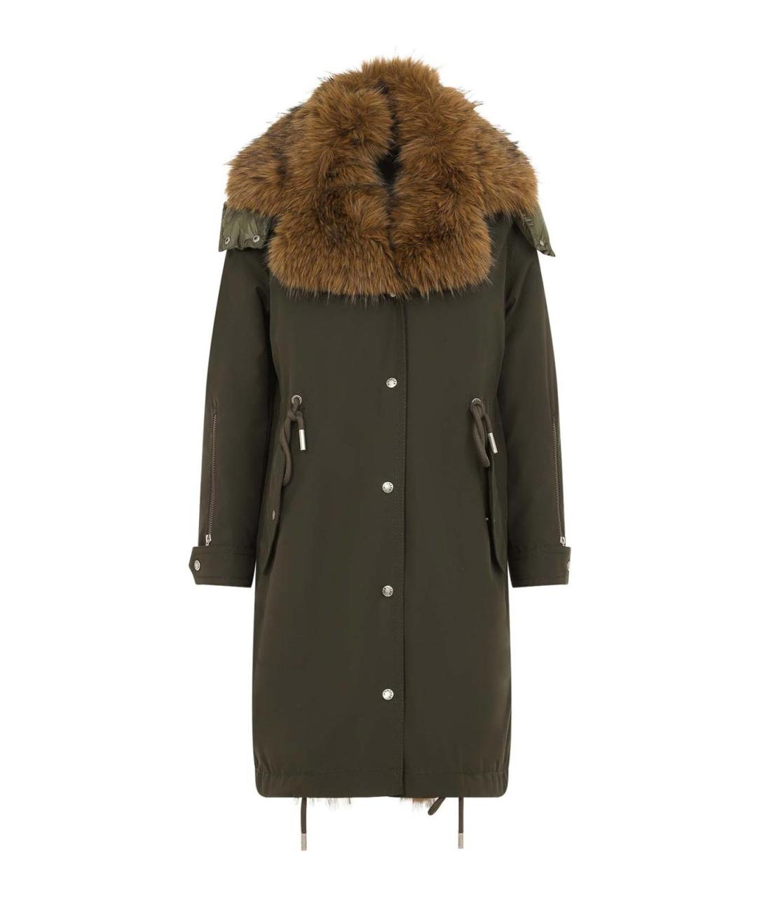 MONCLER Зеленая полиэстеровая парка, фото 1