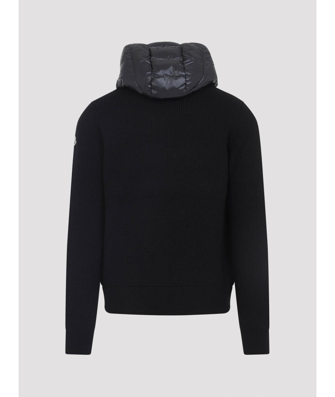 MONCLER Черный шерстяной кардиган, фото 2