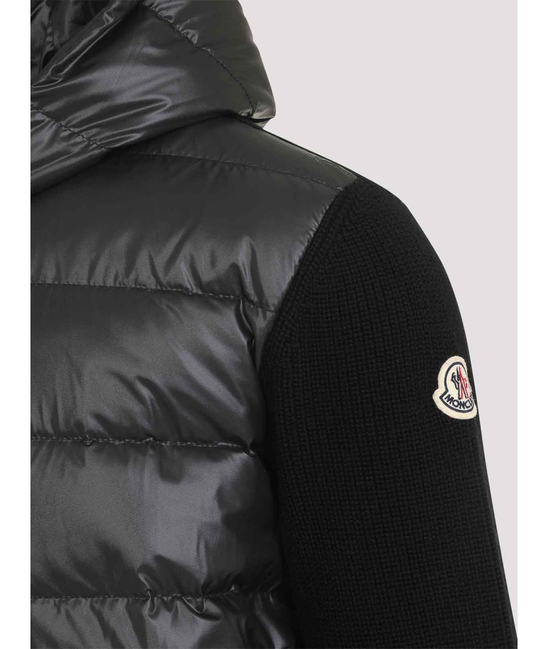 MONCLER Черный шерстяной кардиган, фото 4