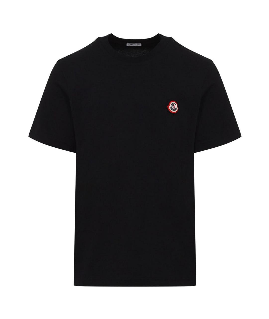 MONCLER Черная хлопковая футболка, фото 1