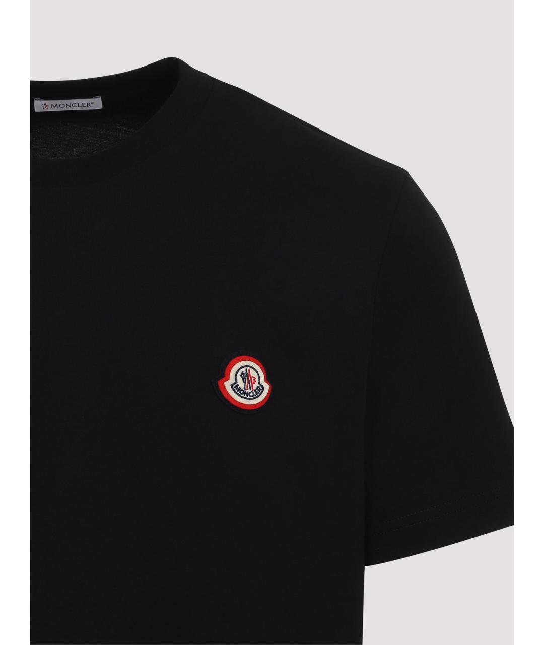 MONCLER Черная хлопковая футболка, фото 3