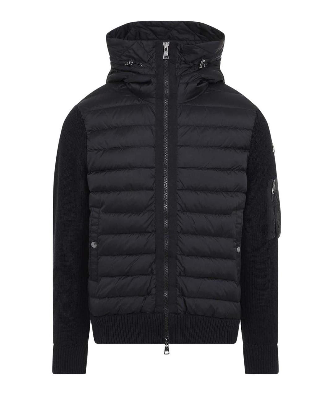 MONCLER Черный шерстяной кардиган, фото 1