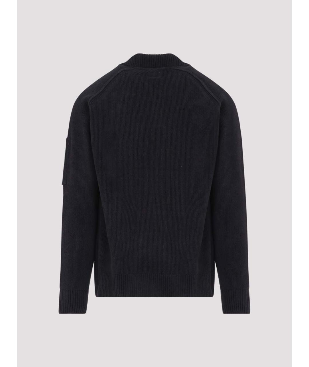 CP COMPANY Черное хлопковое поло с длинным рукавом, фото 2