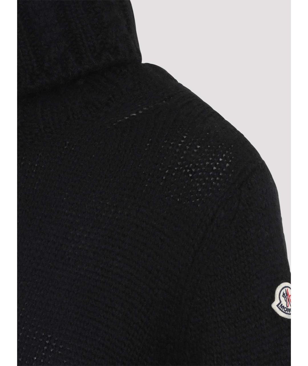 MONCLER Черное шерстяное повседневное платье, фото 3