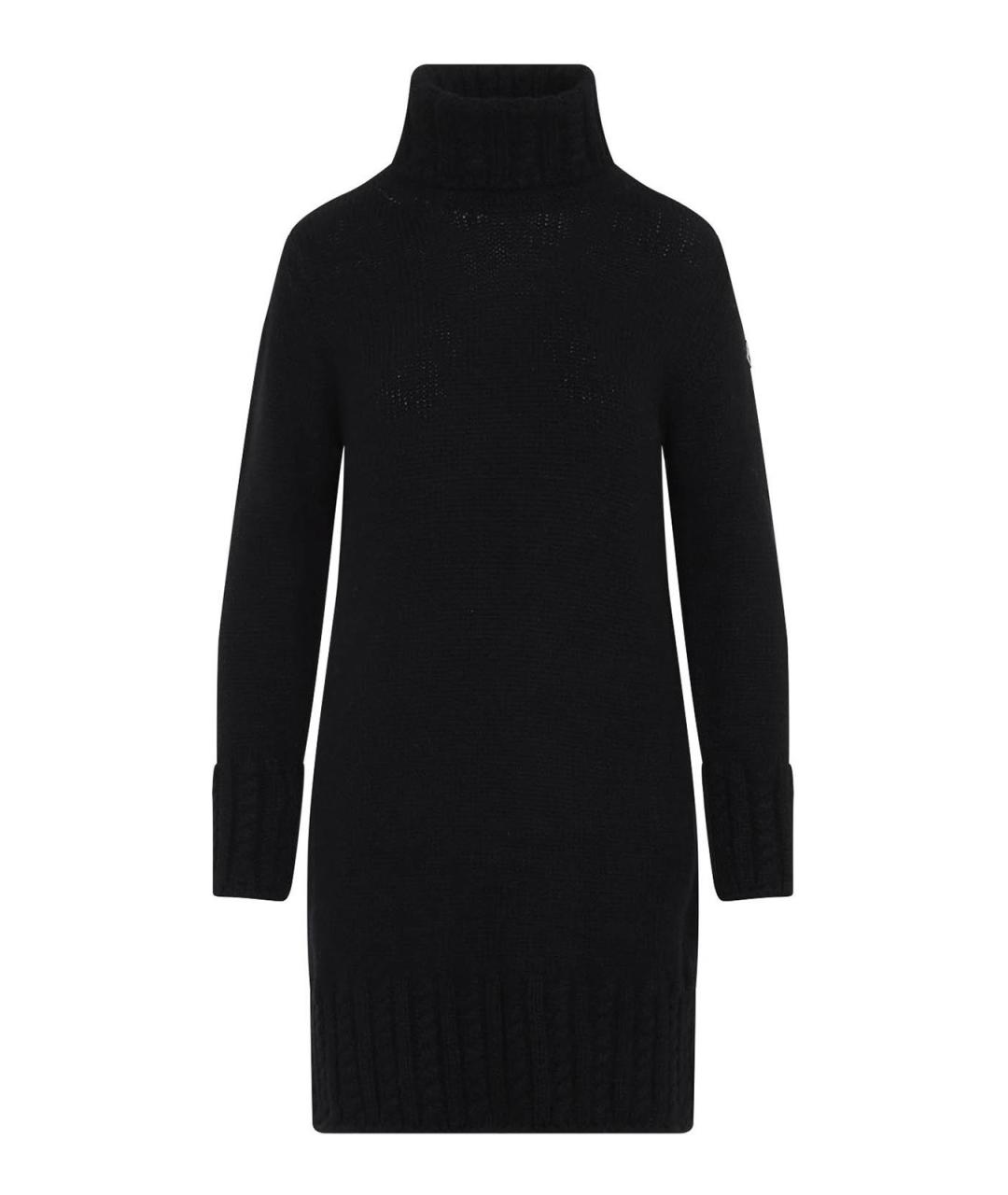 MONCLER Черное шерстяное повседневное платье, фото 1