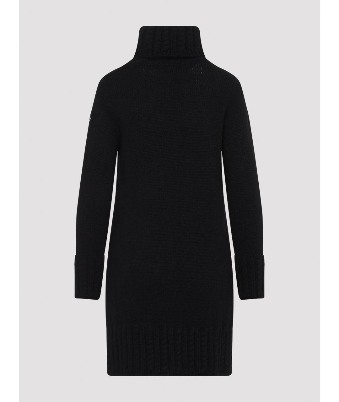 MONCLER Черное шерстяное повседневное платье, фото 2