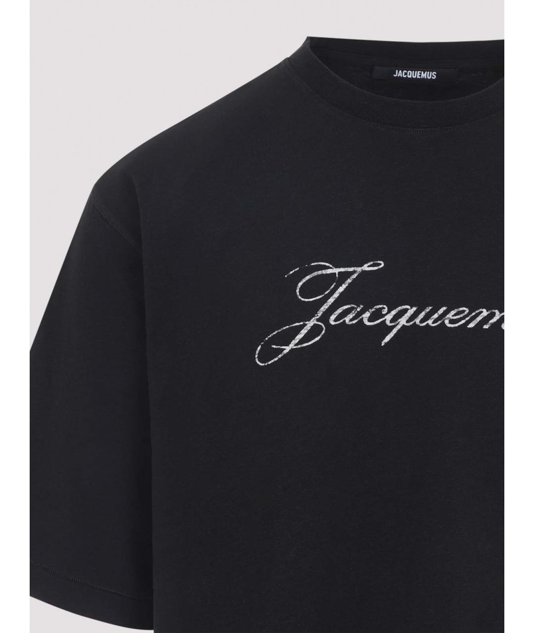JACQUEMUS Черная хлопковая футболка, фото 3