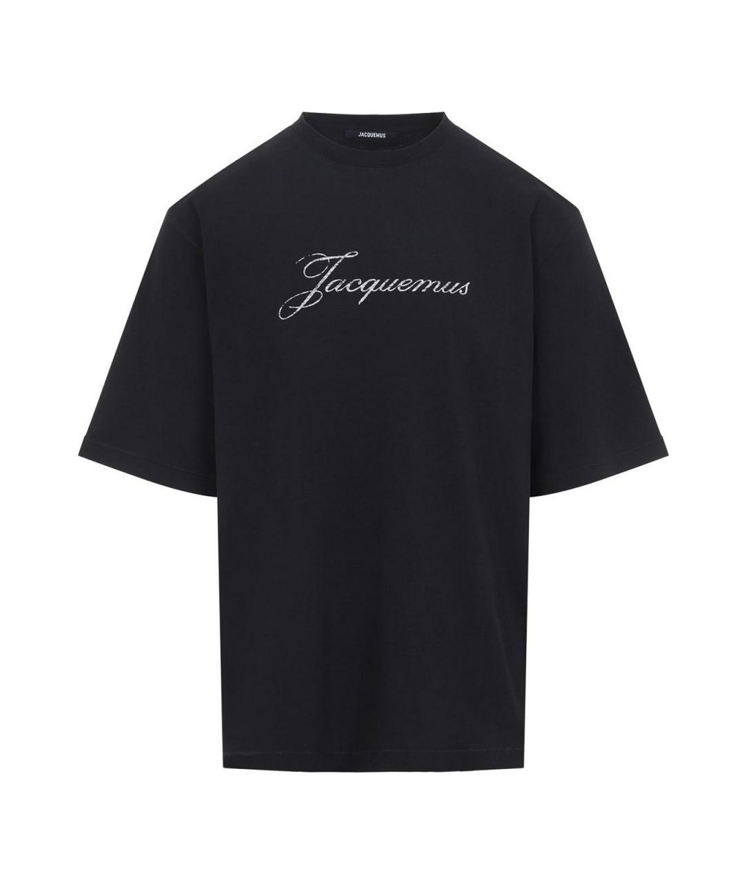 JACQUEMUS Черная хлопковая футболка, фото 1