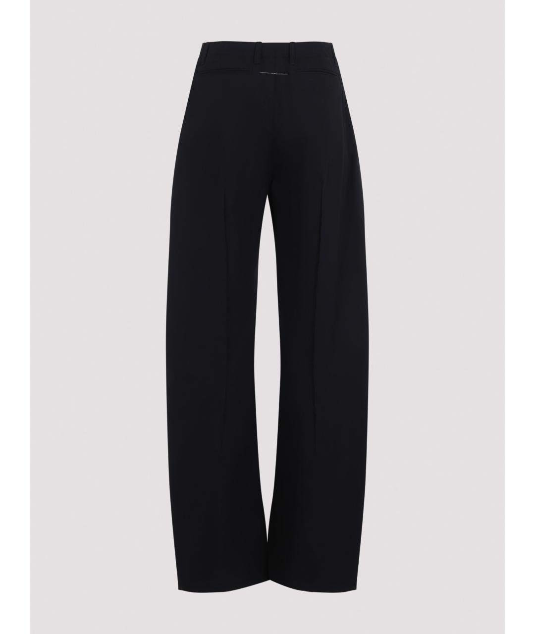 MM6 MAISON MARGIELA Черные хлопковые брюки широкие, фото 2