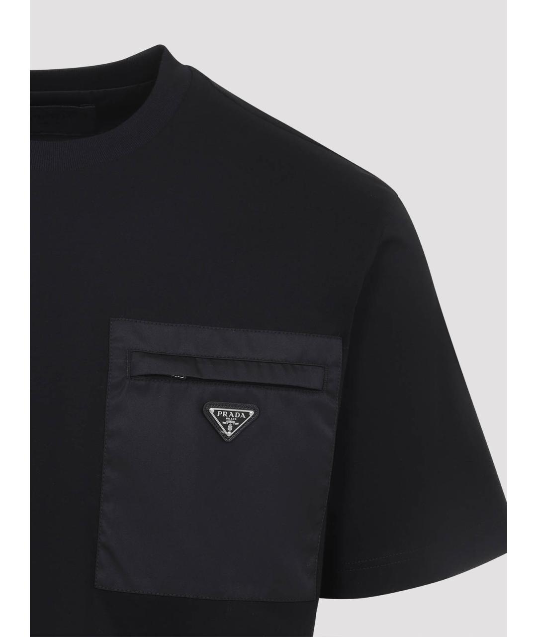 PRADA Черная хлопковая футболка, фото 3