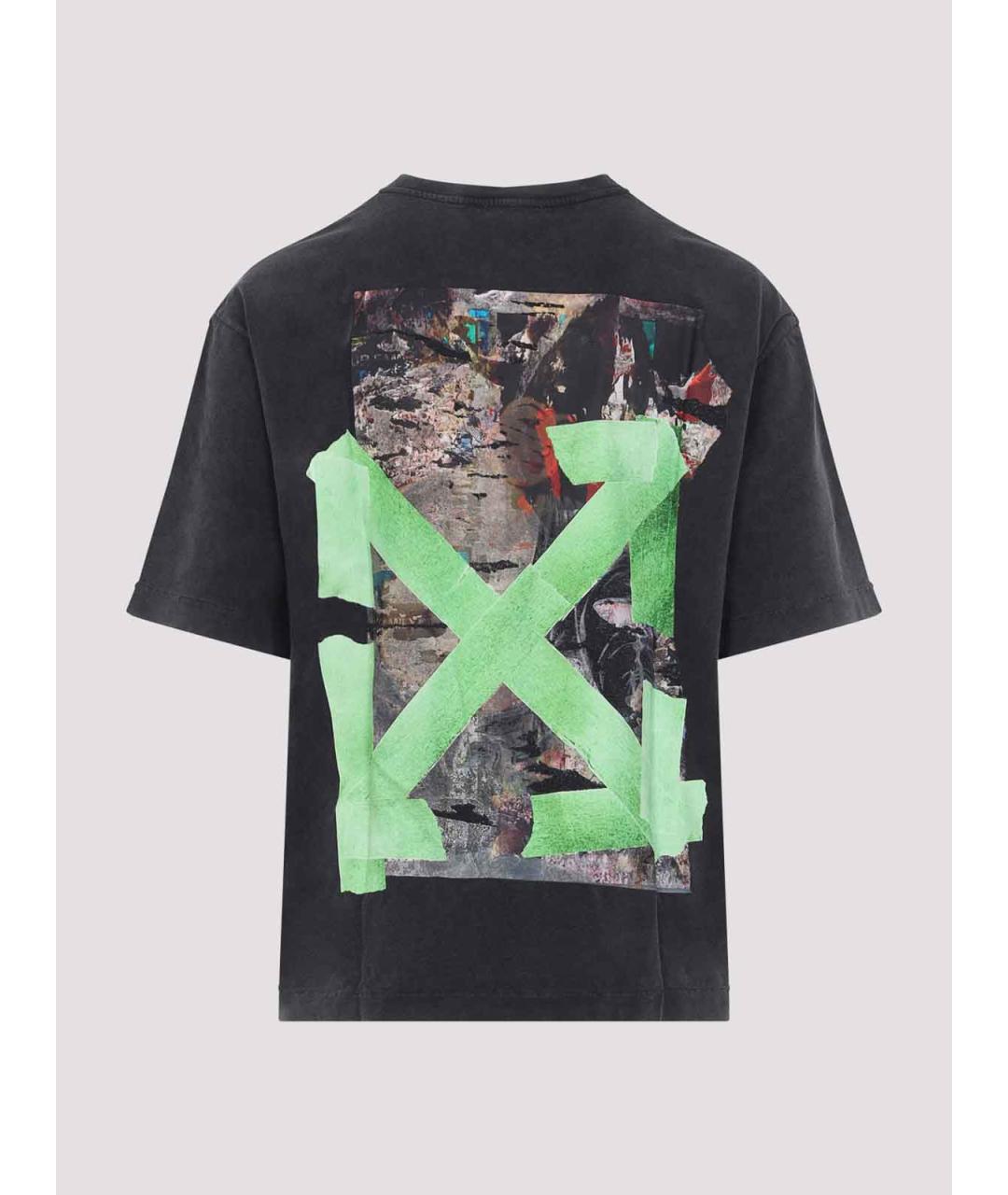 OFF-WHITE Черная хлопковая футболка, фото 2