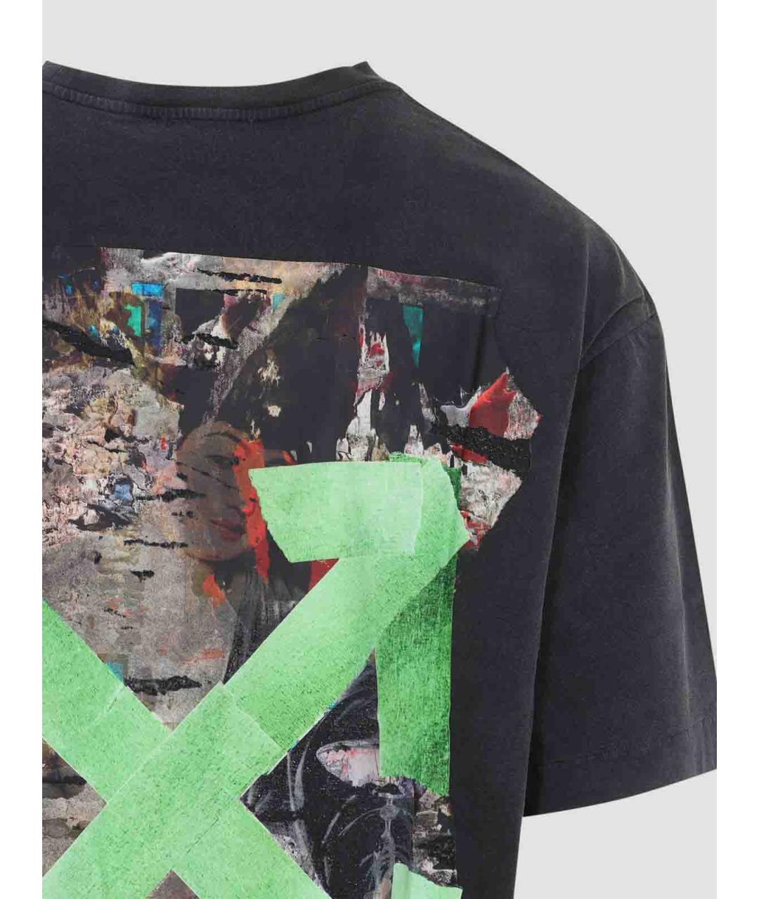 OFF-WHITE Черная хлопковая футболка, фото 3