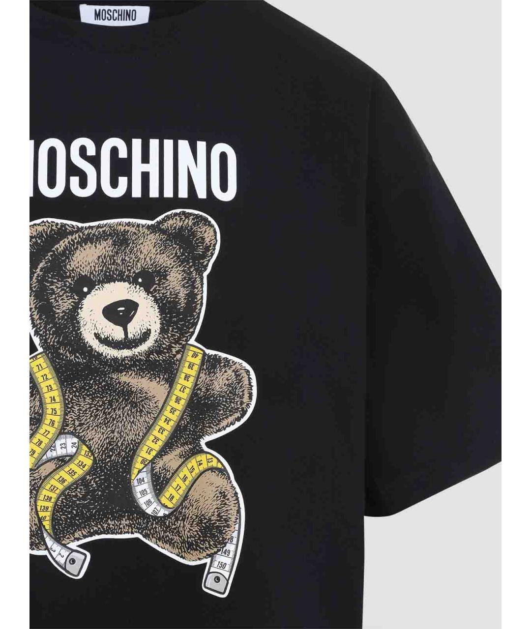 MOSCHINO Черная хлопковая футболка, фото 3