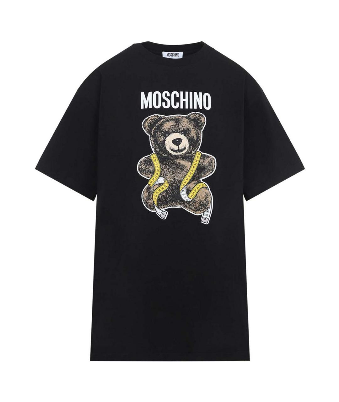 MOSCHINO Черная хлопковая футболка, фото 1
