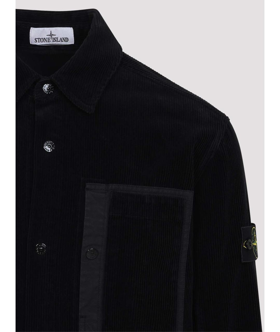STONE ISLAND Черная хлопковая кэжуал рубашка, фото 3