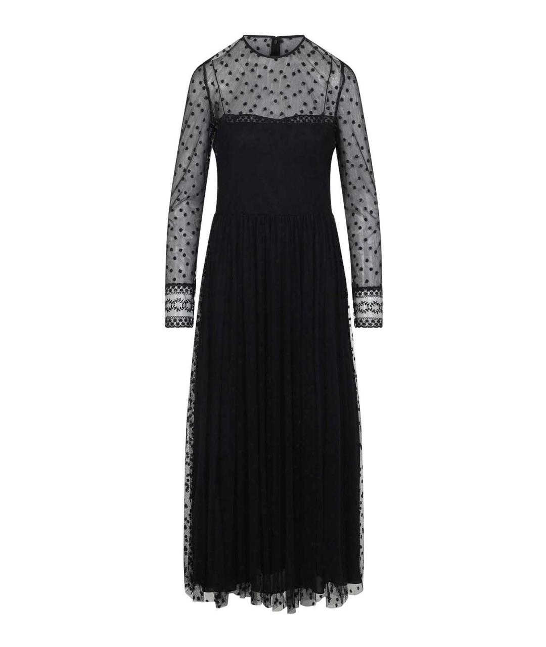 ALBERTA FERRETTI Черное хлопковое вечернее платье, фото 1
