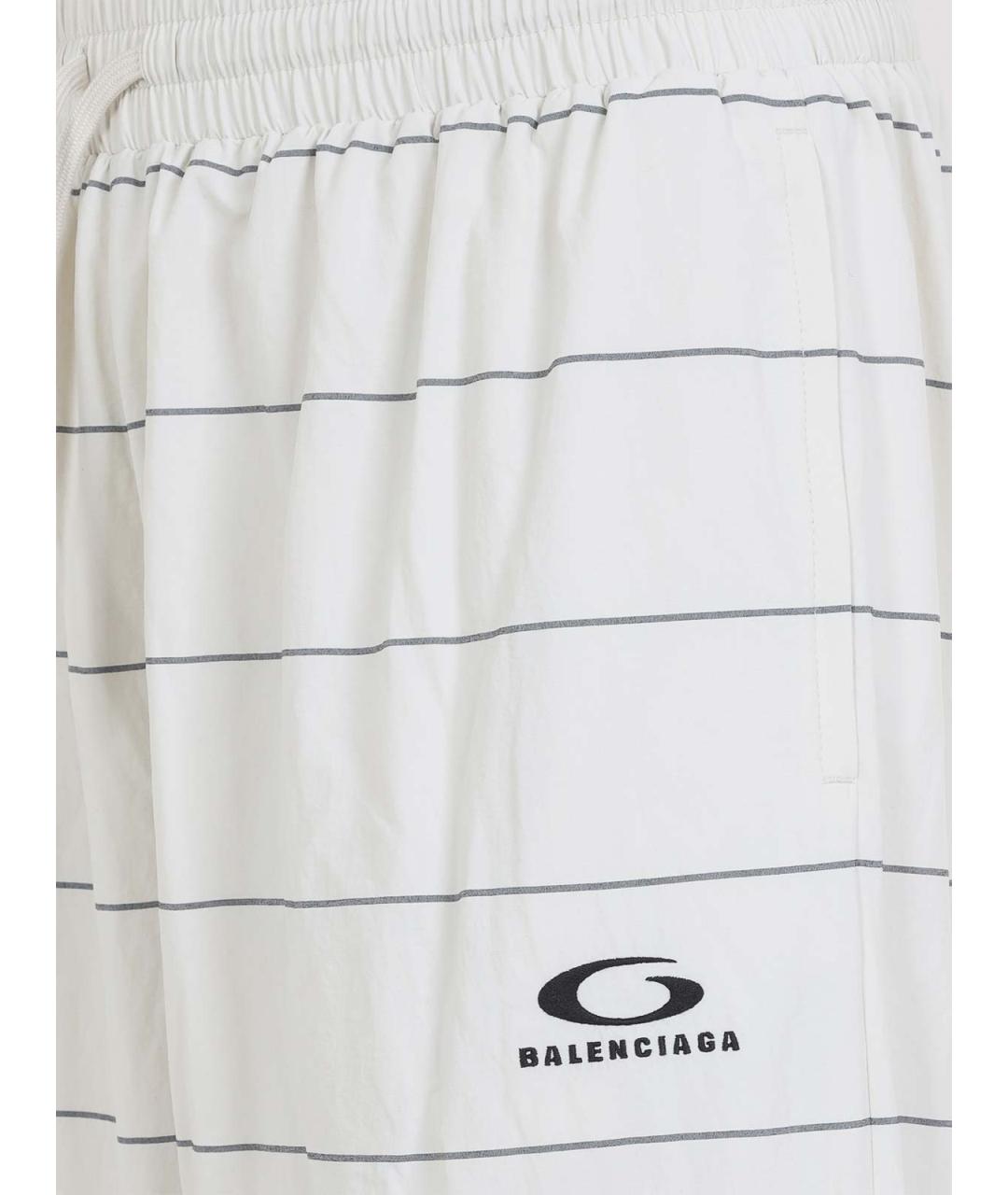 BALENCIAGA Белые полиамидовые повседневные брюки, фото 3