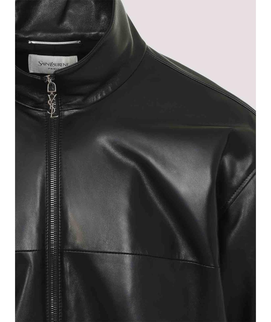 SAINT LAURENT Черная кожаная куртка, фото 4