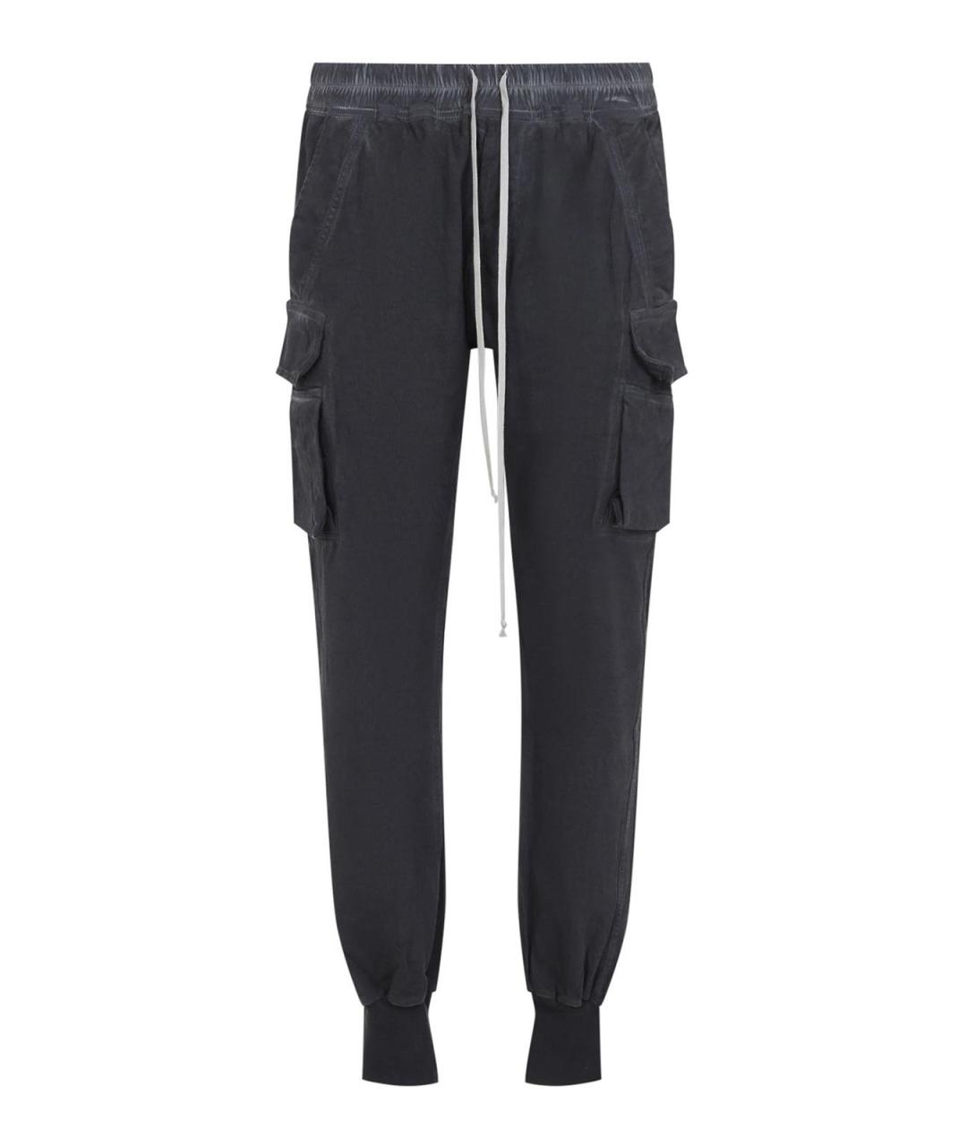 RICK OWENS Черные хлопковые повседневные брюки, фото 1