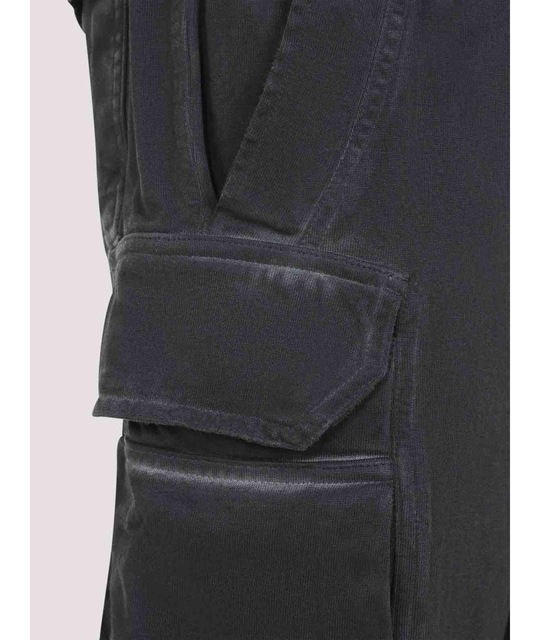 RICK OWENS Черные хлопковые повседневные брюки, фото 3