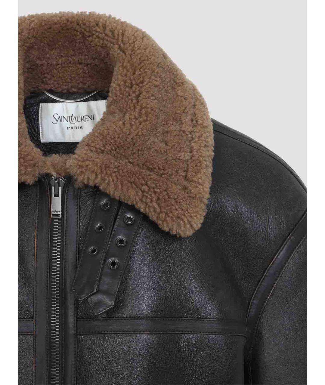 SAINT LAURENT Черная кожаная куртка, фото 4
