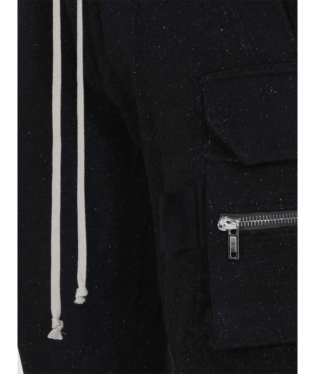 RICK OWENS Черные хлопковые повседневные брюки, фото 3