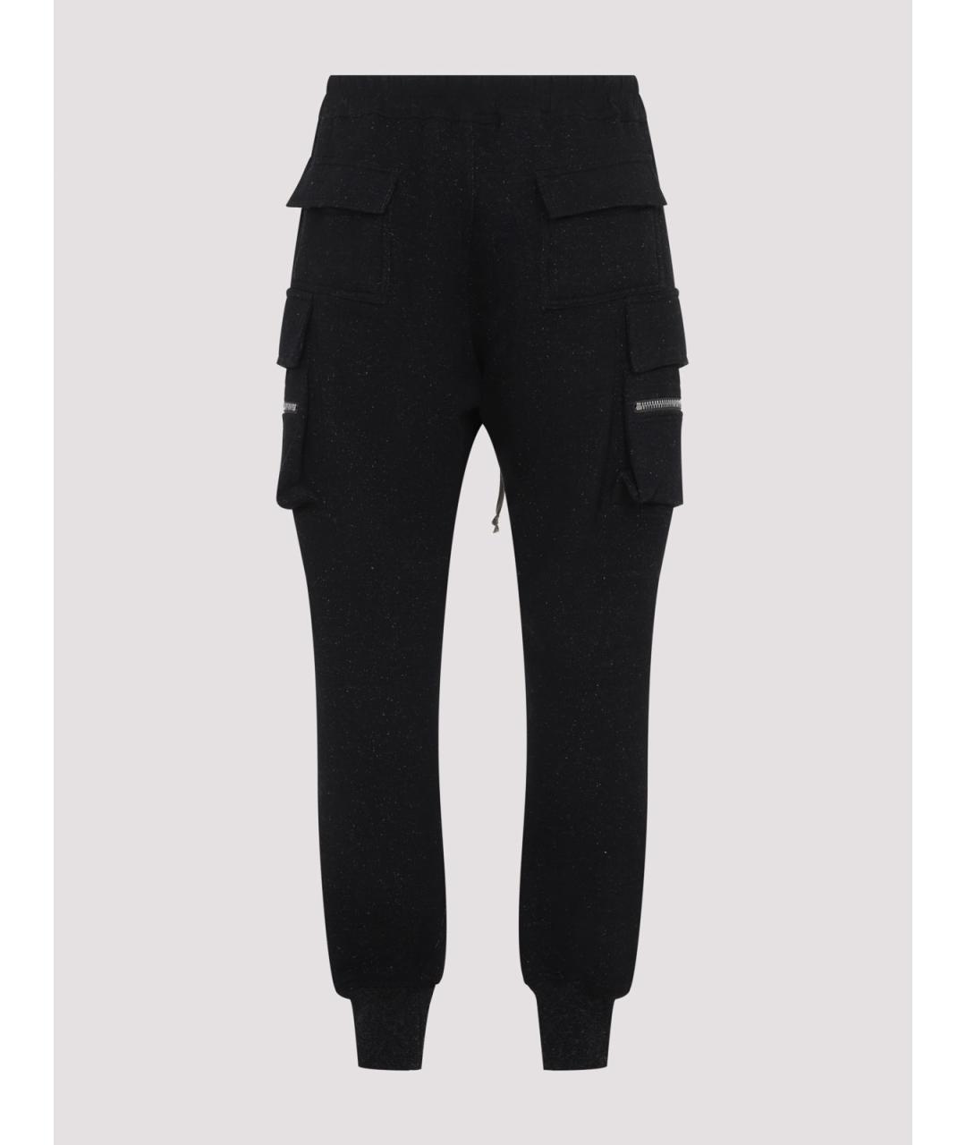 RICK OWENS Черные хлопковые повседневные брюки, фото 2