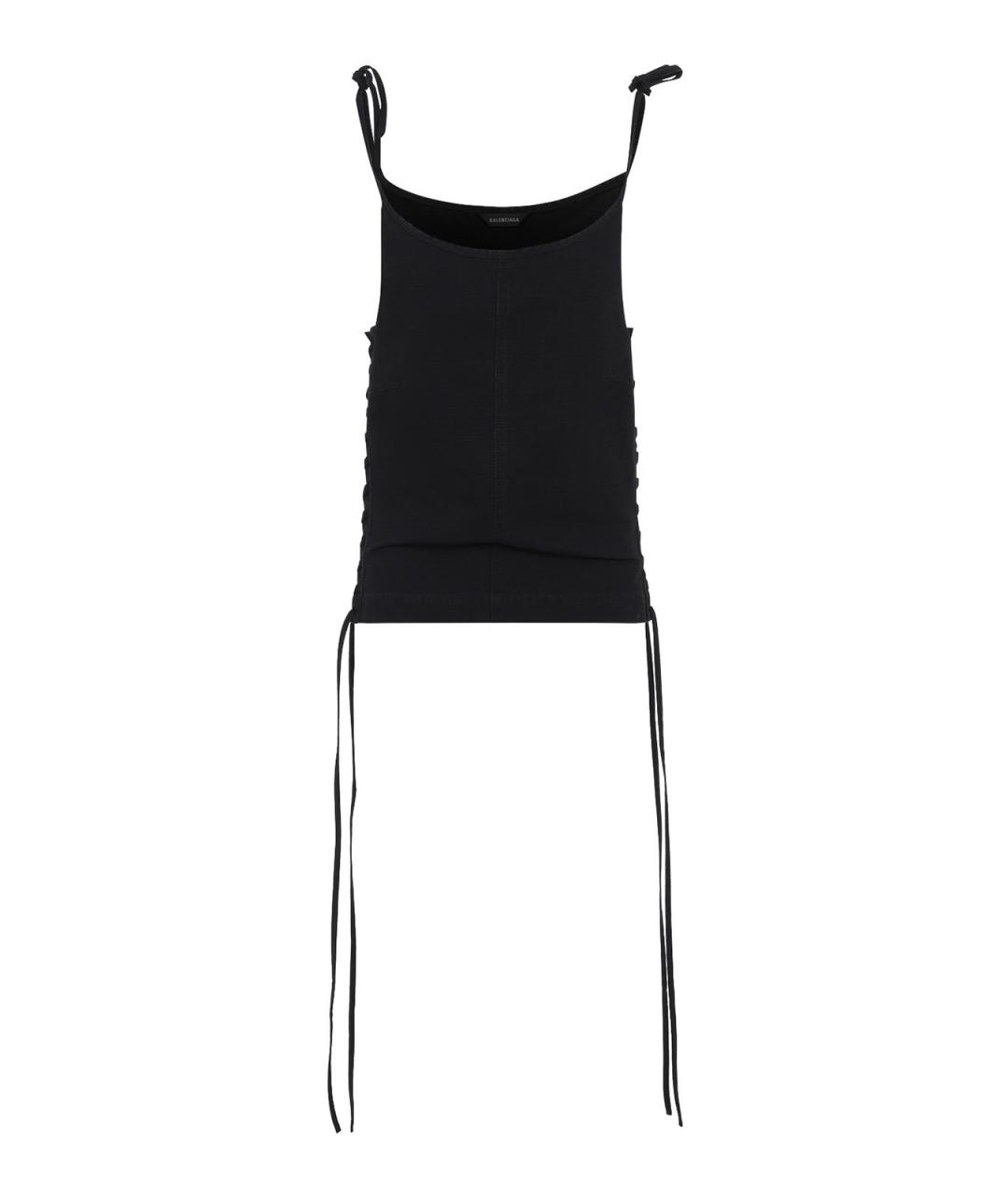 BALENCIAGA Черная хлопковая майка, фото 1