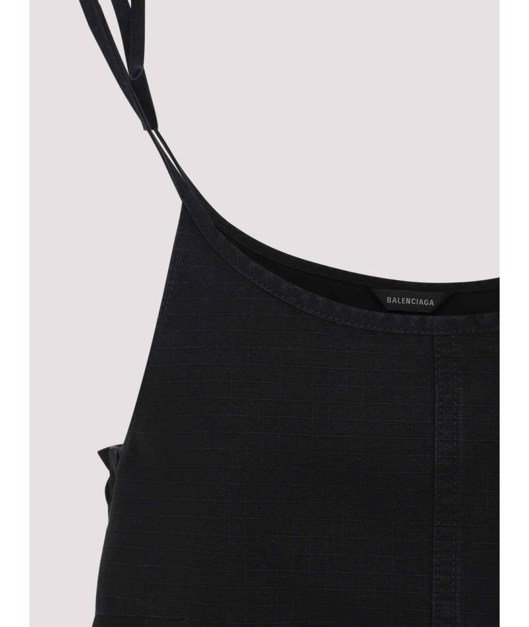 BALENCIAGA Черная хлопковая майка, фото 4