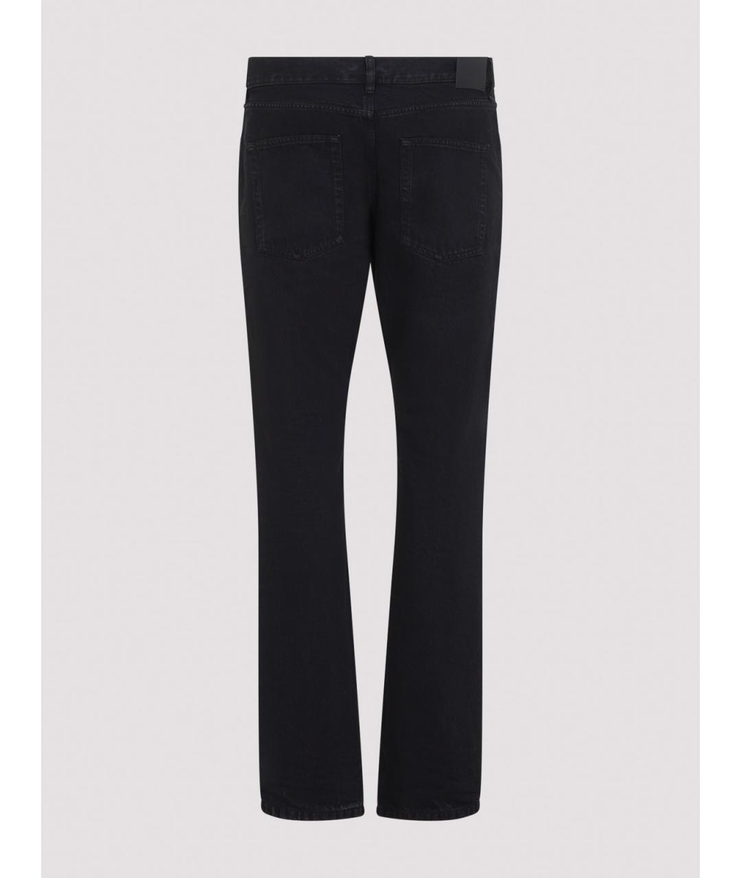 SAINT LAURENT Черные хлопковые прямые джинсы, фото 2