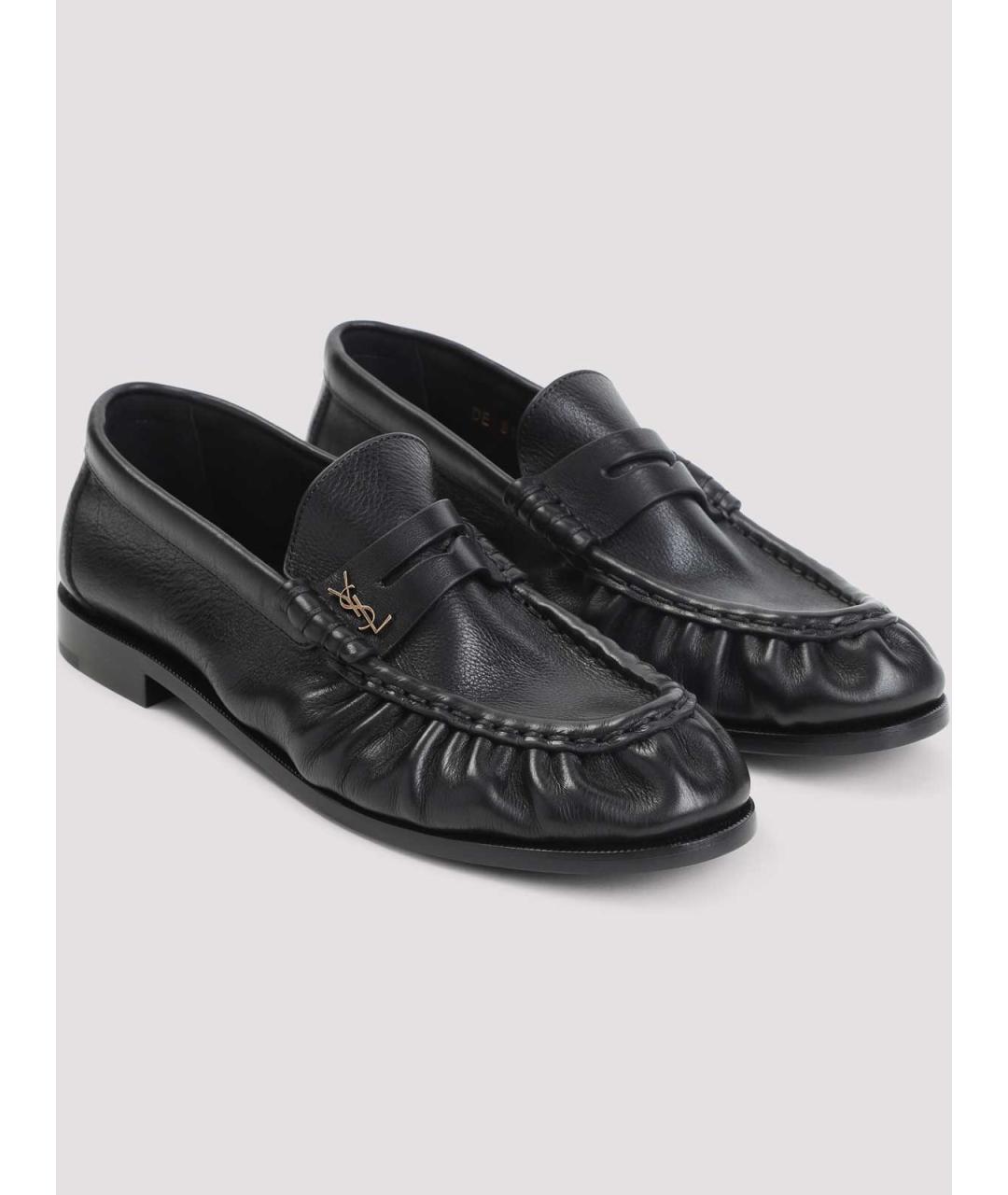 SAINT LAURENT Черные кожаные лоферы, фото 3