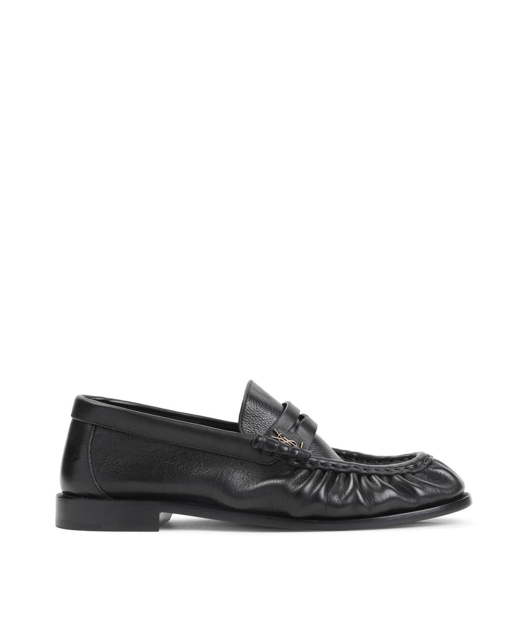 SAINT LAURENT Черные кожаные лоферы, фото 1