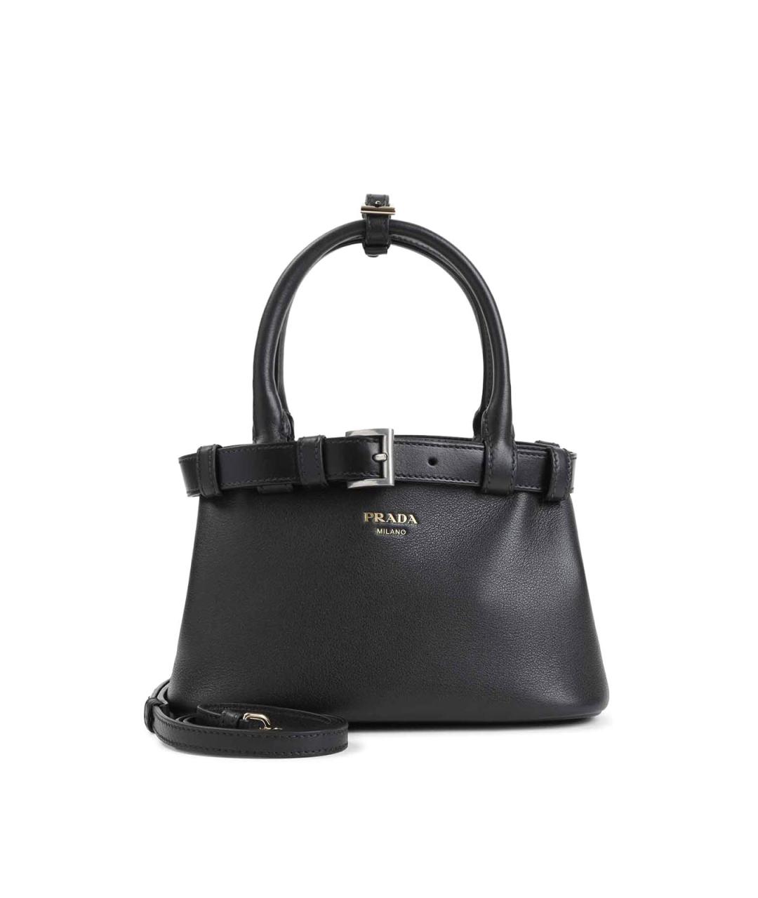 PRADA Черная кожаная сумка тоут, фото 1