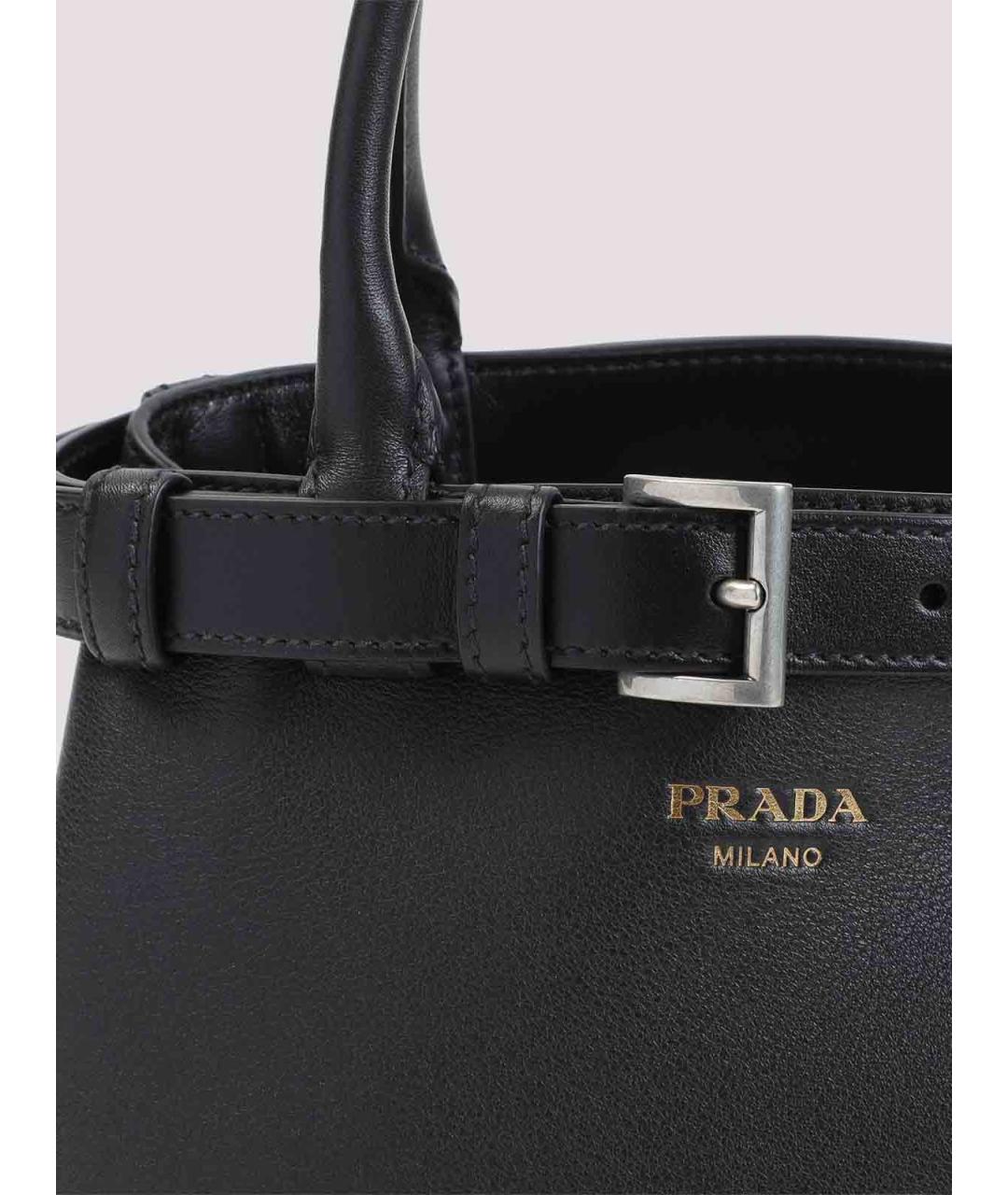 PRADA Черная кожаная сумка тоут, фото 4