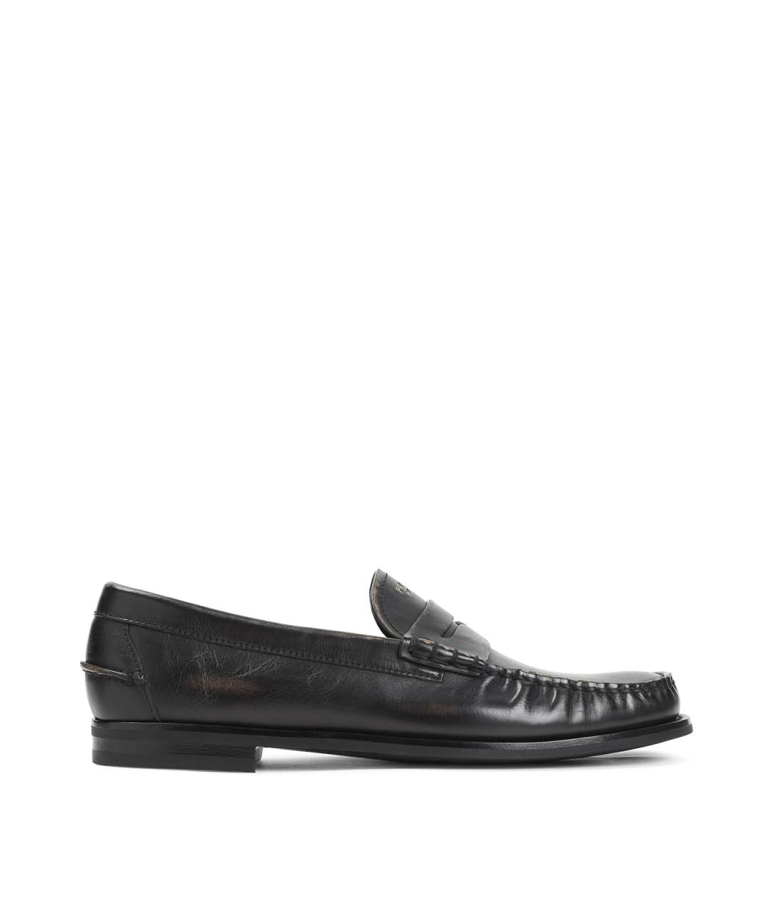 PRADA Черные кожаные лоферы, фото 1