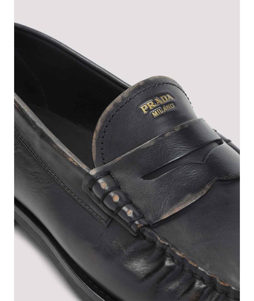 PRADA Черные кожаные лоферы, фото 4