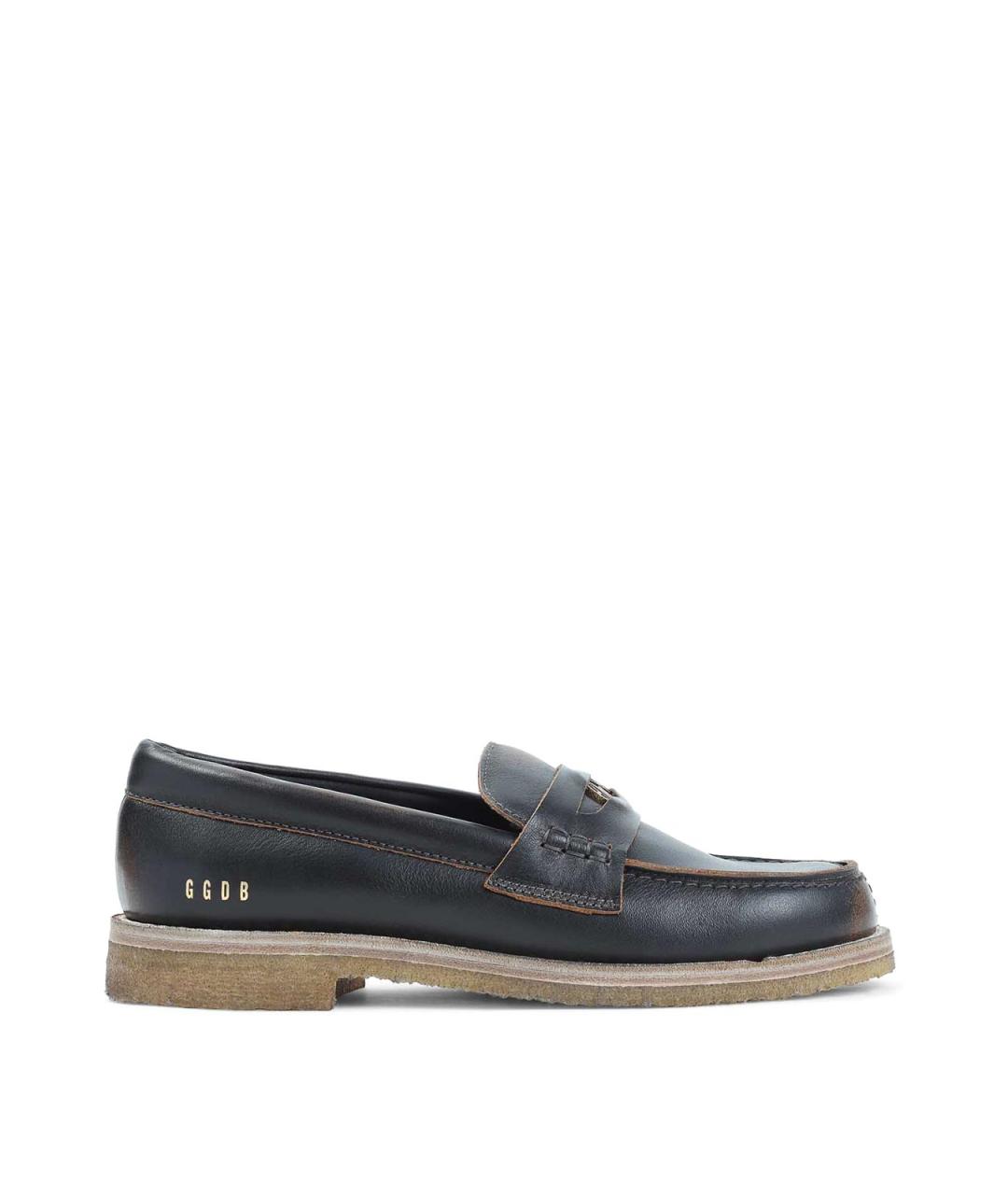 GOLDEN GOOSE Черные кожаные лоферы, фото 1