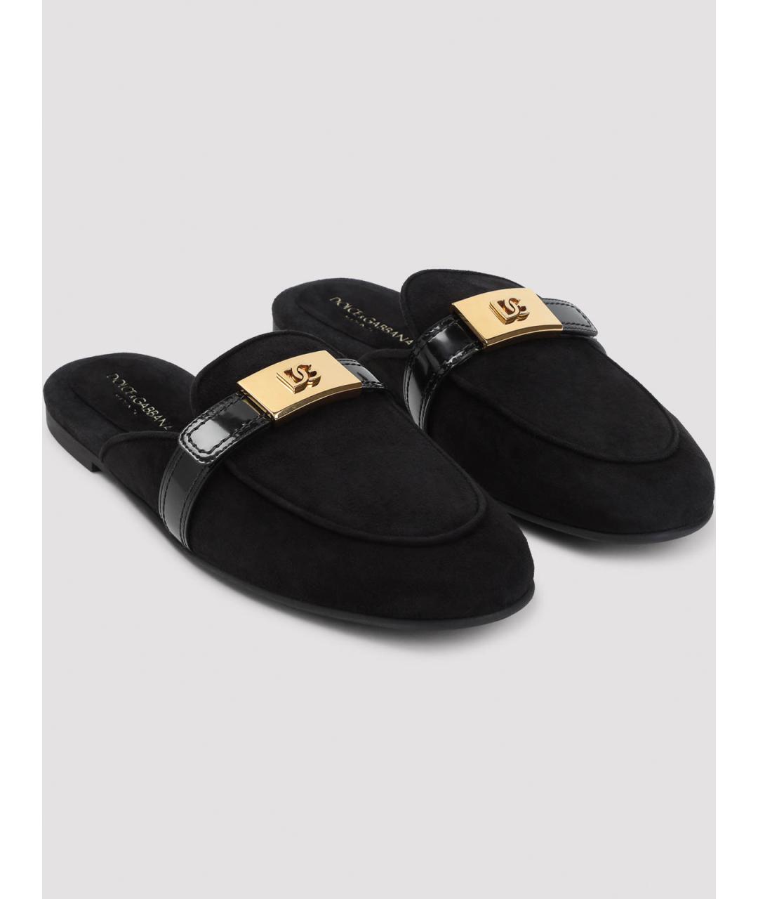 DOLCE&GABBANA Черные замшевые мюли, фото 3