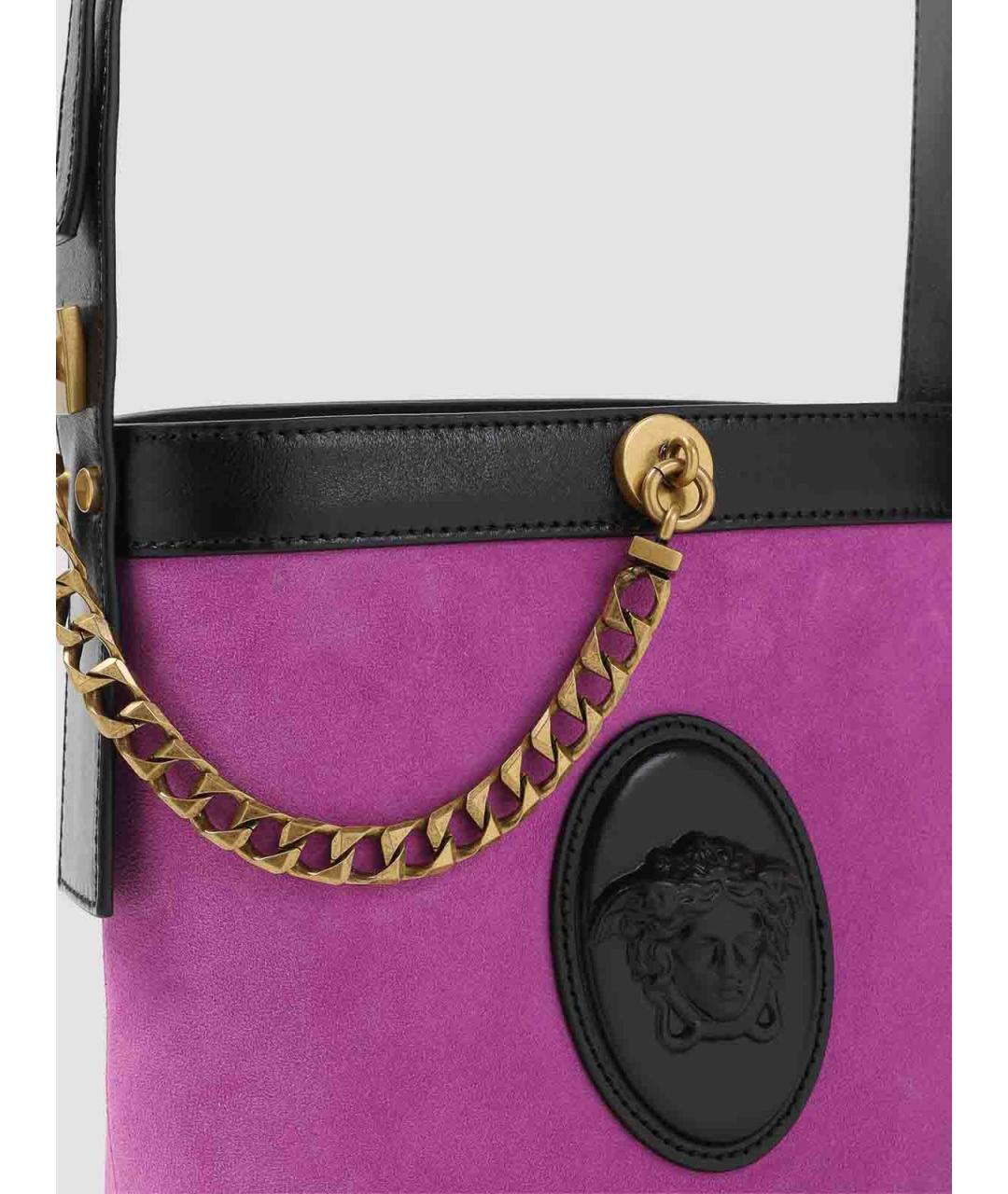 VERSACE Фиолетовая замшевая сумка через плечо, фото 3