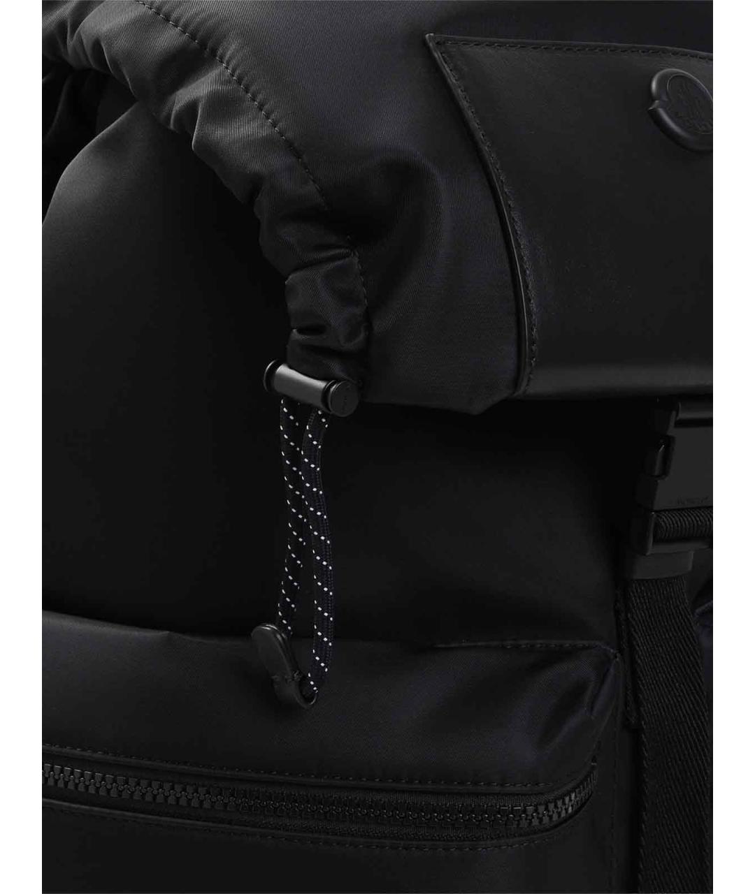 MONCLER Черный кожаный рюкзак, фото 4