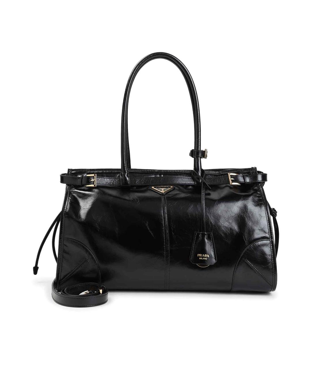 PRADA Черная кожаная сумка тоут, фото 1